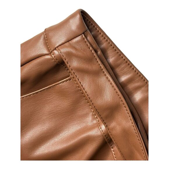 Marc New York Andrew Marc Womens Cognac Faux Leather Cropped Pants 2 - Picture 5 of 16